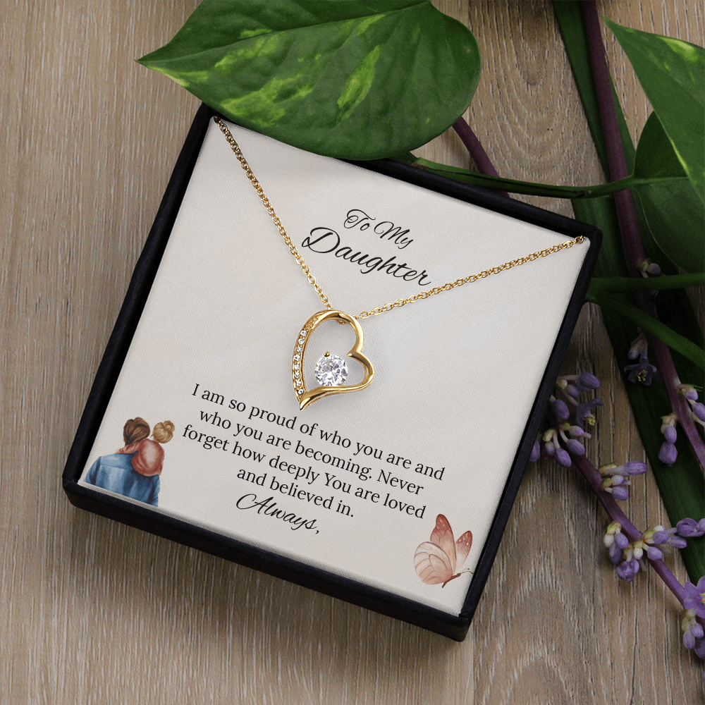 Father-Daughter - To My Daughter Forever Love Necklace in Luxury and Black & White Standard Box