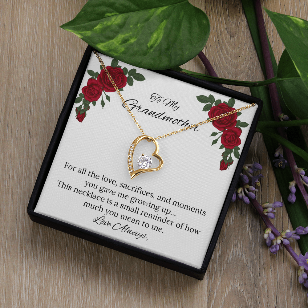 To My Grandmother Necklace – Forever Love Gift for Grandma | Mother's Day Jewelry