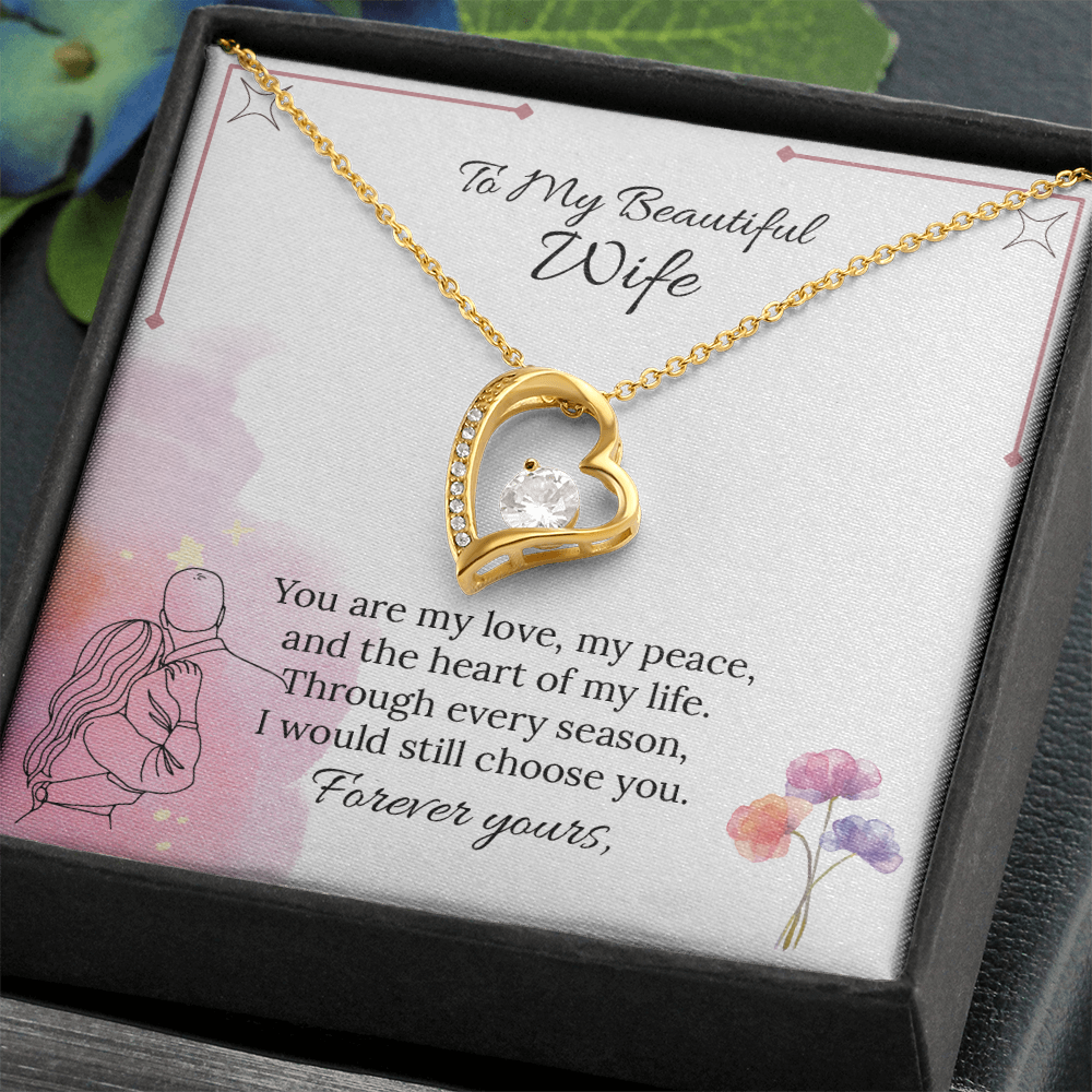 To My Wife Forever Love Necklace in Luxury or Standard Black & White Box