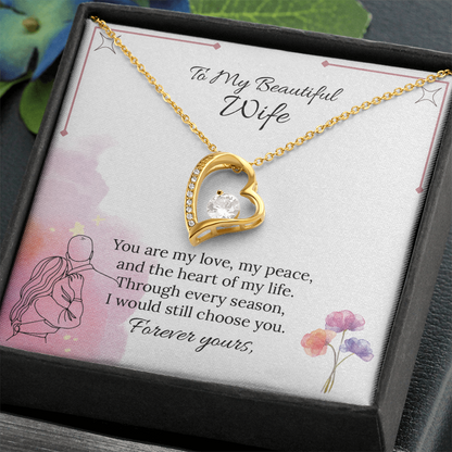 To My Wife Forever Love Necklace in Luxury or Standard Black & White Box