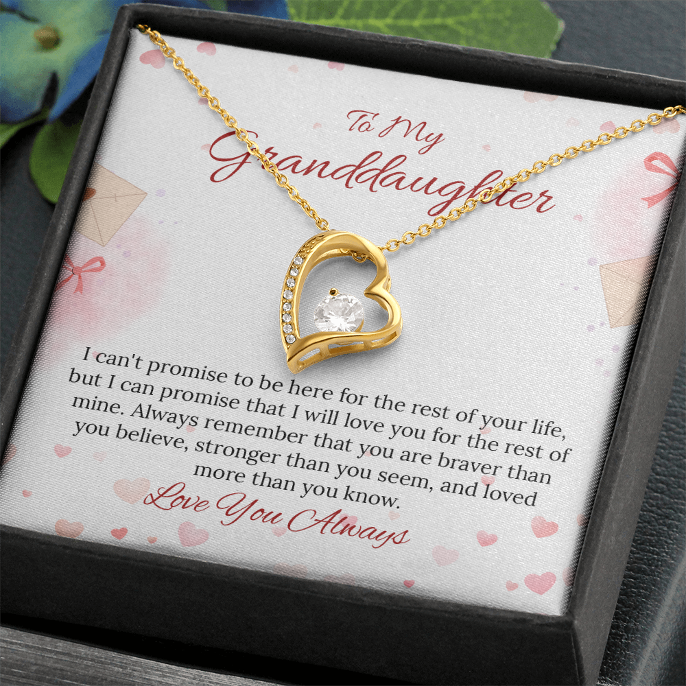 To My Granddaughter Forever Love Necklace in Luxury and Black & White Standard Box