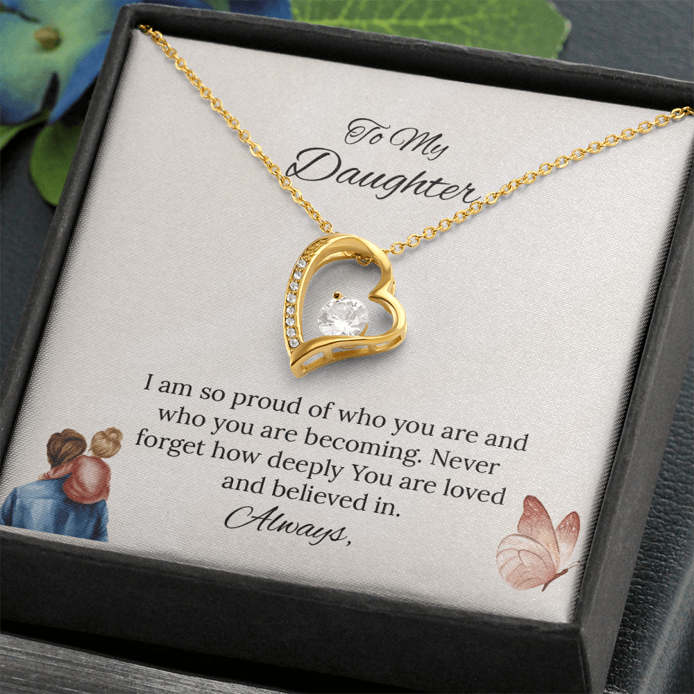 Father-Daughter - To My Daughter Forever Love Necklace in Luxury and Black & White Standard Box