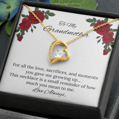 To My Grandmother Necklace – Forever Love Gift for Grandma | Mother's Day Jewelry