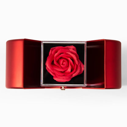 For My Love Eternal Love Knot Necklace in Luxury Red Heart Rose Box