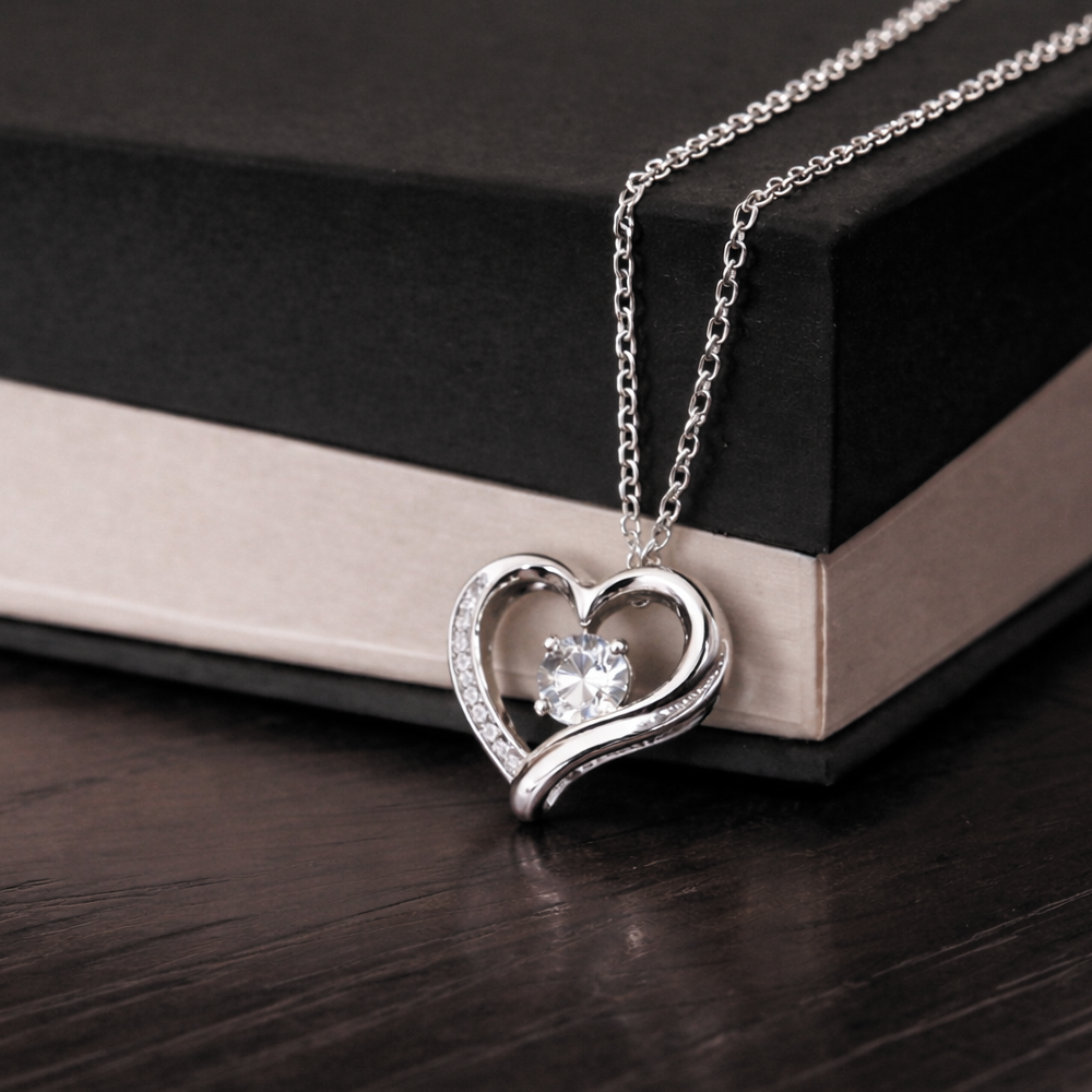 African American - To My Wife Forever Love Necklace in Luxury or Standard Black & White Box