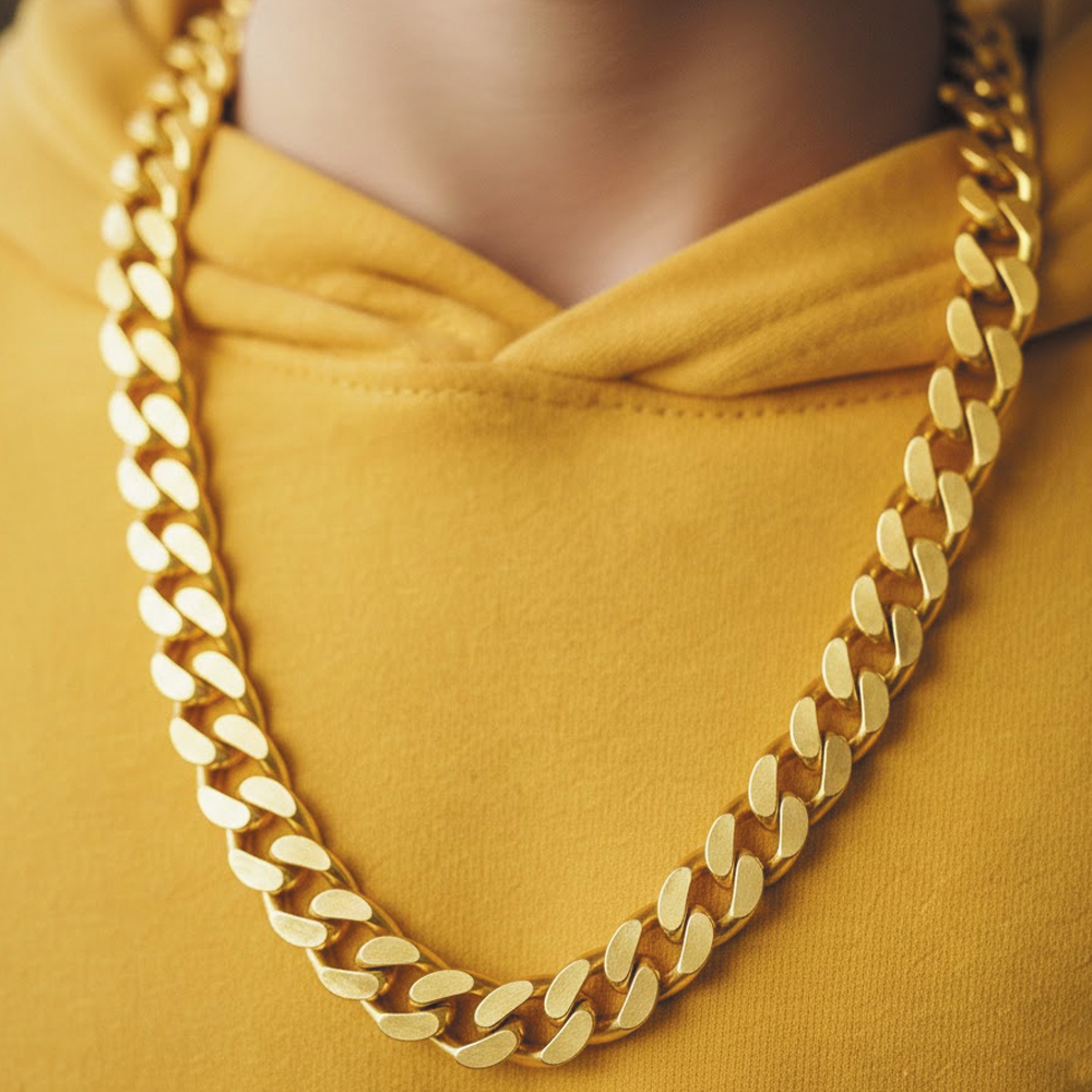 To My Son Cuban Link Chain (Stainless Steel and Yellow Gold)