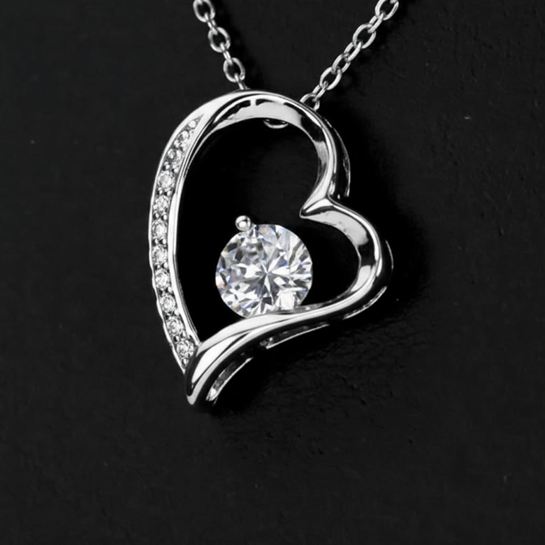 Forever Love Necklace in Luxury Red Heart Rose Box