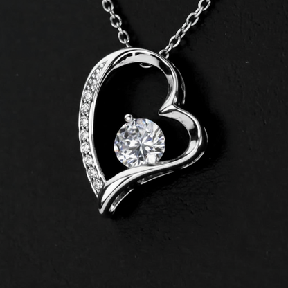 Forever Love Necklace in Luxury Red Heart Rose Box