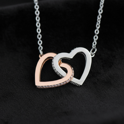 For My Love Interlocking Hearts Necklace (Yellow Gold & White Gold) - Soulmate (Female)