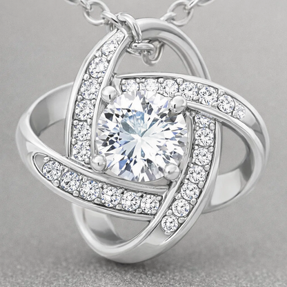African American To My Wife Love Knot Necklace in Luxury or Standard Black & White Box