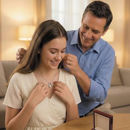 Father-Daughter - To My Daughter Forever Love Necklace in Luxury and Black & White Standard Box