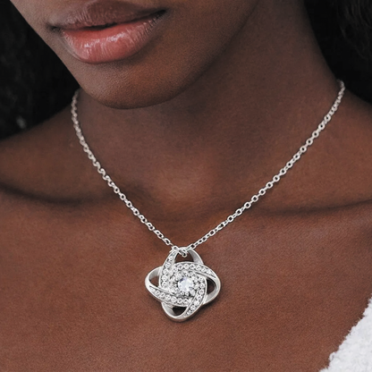 African American To My Wife Love Knot Necklace in Luxury or Standard Black & White Box