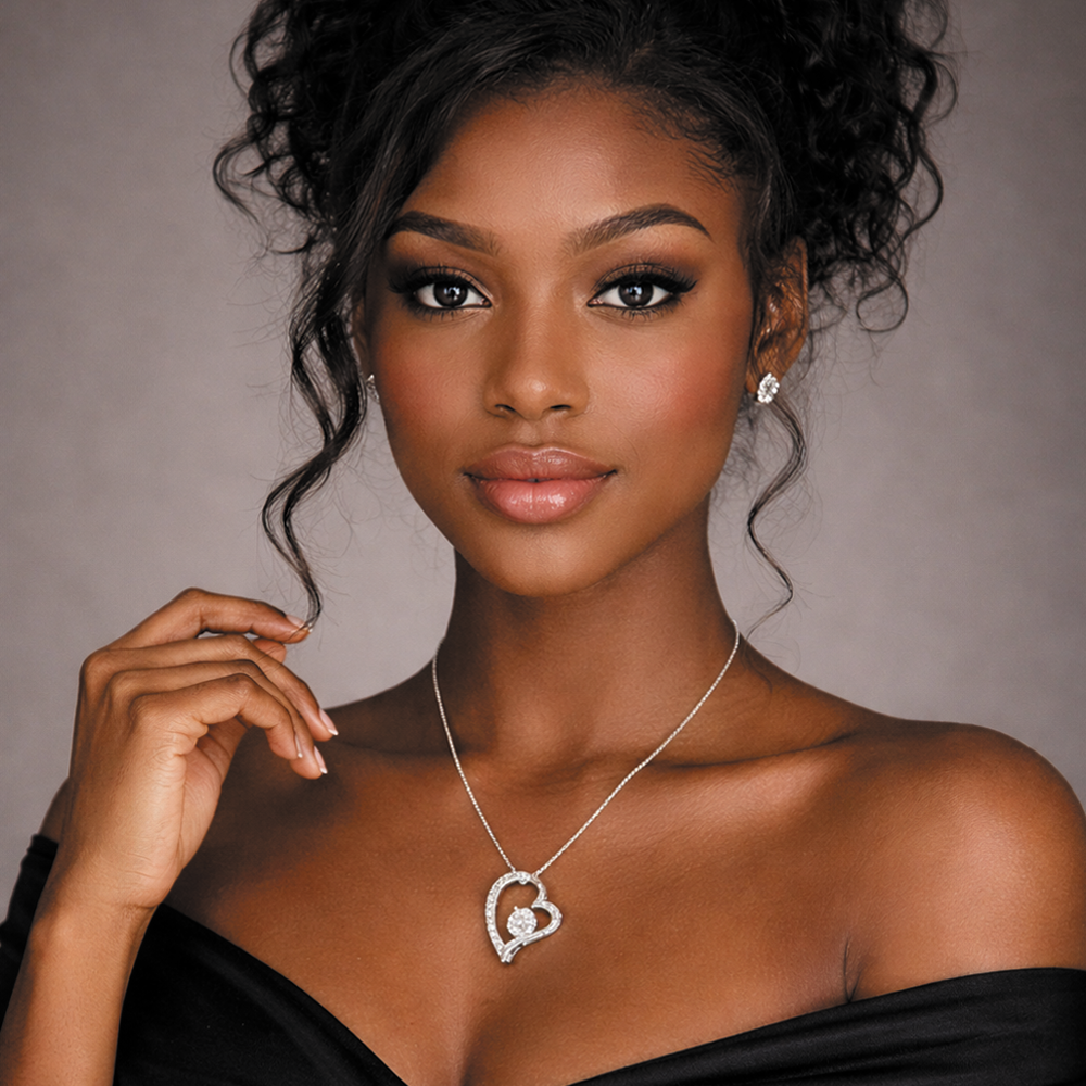 African American - To My Wife Forever Love Necklace in Luxury or Standard Black & White Box